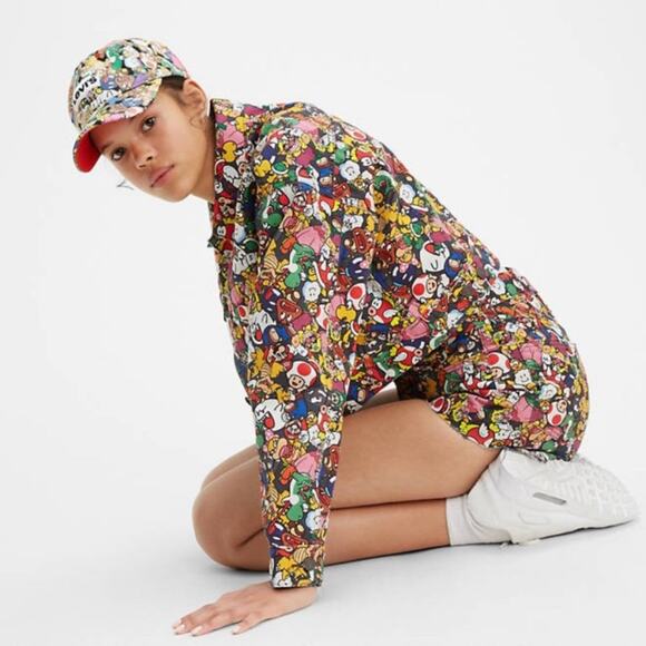Levi’s x Super Mario Women’s Cropped Trucker Jacket | Iconic Denim Collab - Picture 6 of 8